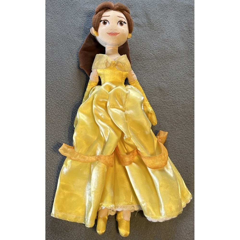 Disney Store Belle Beauty and the Beast 18" Plush Doll Yellow Dress Princess Toy